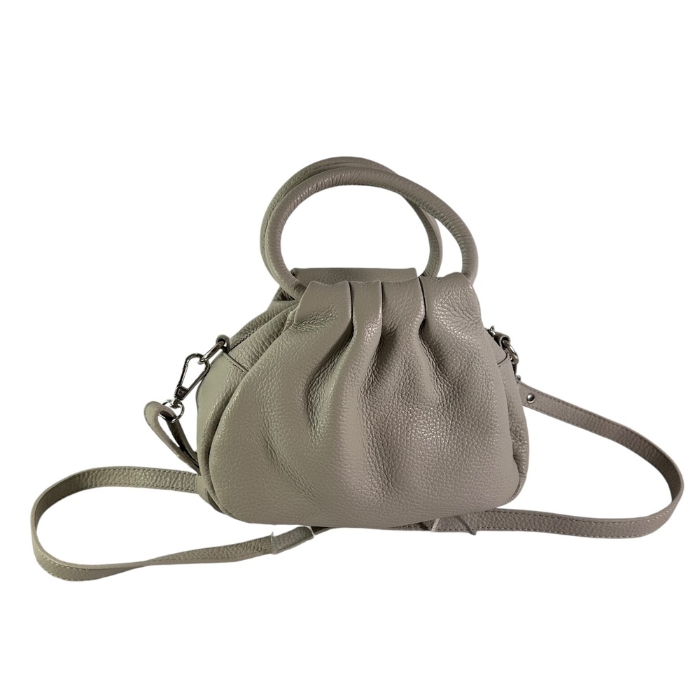 Genuine LAURA DIMAGGIO Light Grey Blue Leather Crossbody Bag Purse